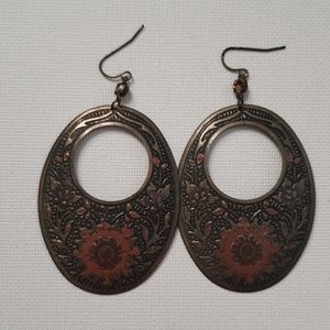 Large Bronze Statement Earrings.